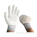 Hespax Electronic Black Nylon Anti Static PU Gloves